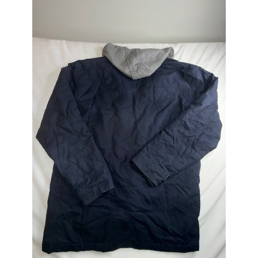 Wrangler Workwear Navy Blue Quilted Lined Hooded Utility Jacket L G - Picture 9 of 10
